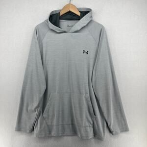 UNDER ARMOUR Shirt Mens 2XL Hooded UA Velocity Quick-Dry Long Sleeve Gray